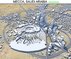 Mecca Downtown city Saudi Arabia 3d model