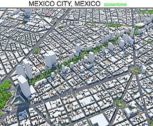 Mexico downtown city 3d model