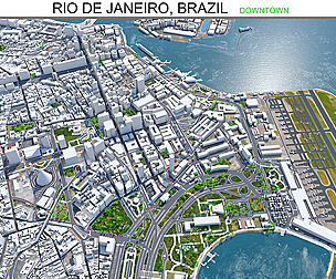 Rio de Janeiro Downtown Brazil 3d model