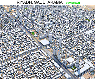 Riyadh Downtown city Saudi Arabia 3d model