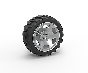 Demolition derby rear wheel Scale 1:25