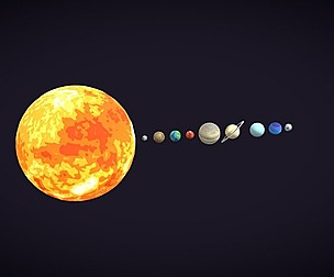 Stylized Solar System 3D Model