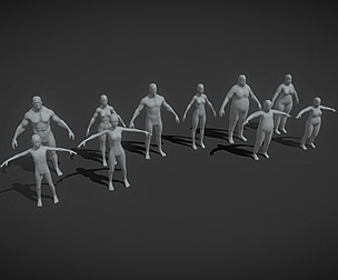 Human Body Base Mesh 10 3D Models Pack 20k Poly