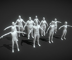 Human Body Base Mesh 10 3D Models Pack 10k Poly