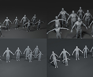 Human Body Base Mesh 40 Models Pack