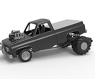 Old school pulling truck 2wd Scale 1:25