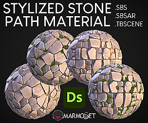 Stylized Stone Path Material