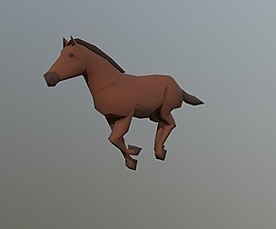 Low Poly Horse with Walk and Running animation