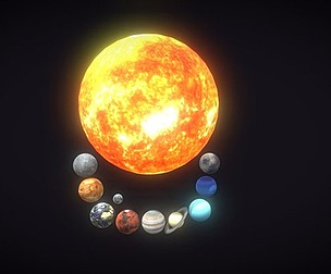 Photorealistic Solar System Moon Included