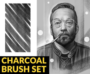 Charcoal brush set for Photoshop