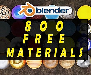 800 procedural materials for Blender Free download