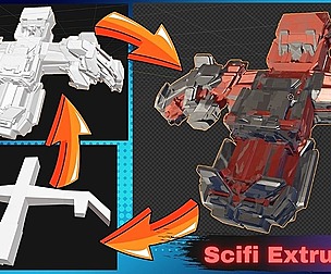 Scifi Extrude Blender Addon