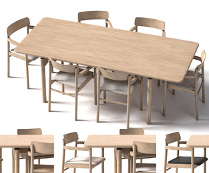 3 model of Fredericia Post Chair Set