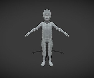 Boy Kid Child Body Base Mesh 3D Model