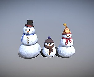 Snowmen 3D Model