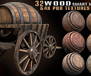 32 wood smart material and 4k PBR textures - Vol 7