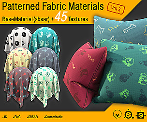 Patterned Fabric Materials + 45 Textures Vol 3