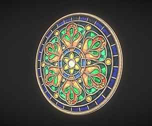 Round Gothic Rose Window 3D Model