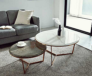 Rose Gold Round Sofa Living Room Table