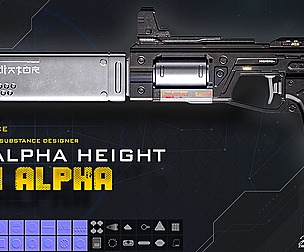 100 ALPHA FOR GUN HARDSURFACE (HEIGHT&NORMAL)