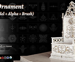 210 Ornament Brush + Alpha + 3D Model Vol 13