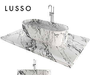 Arabescato marble Designo bathtub by Lusso stone
