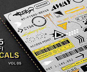 205 + scifi /cyberpunk/industrial decals /vol 05