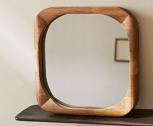 Wood Square Mirror