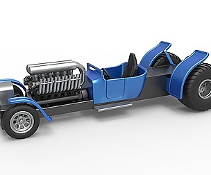 Pulling truck 2wd Hot rod with V12 1:25