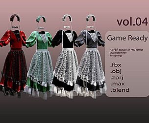 vintage classic Dress-vol.04 (Game Ready)