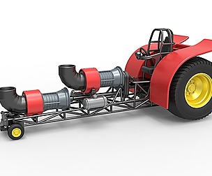 Pulling tractor with 2 jet engines Version 2 1:25