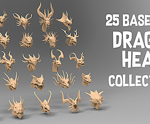 25 basemesh dragon head collection