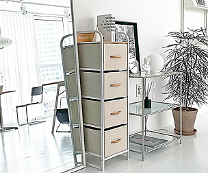 Urban fabric storage chest of drawers slim