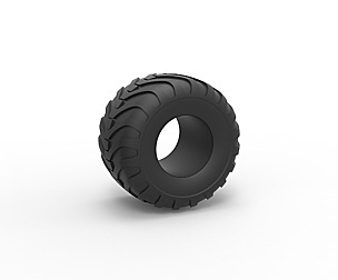 Monster Jam tire 8 Scale 1:25