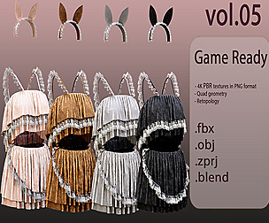 Cute uniform in 4 color (low poly) vol_05
