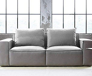natural cotton leather 3 seater sofa