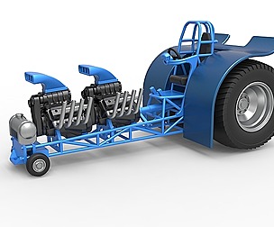 Pulling tractor with 2 engines V8 1:25