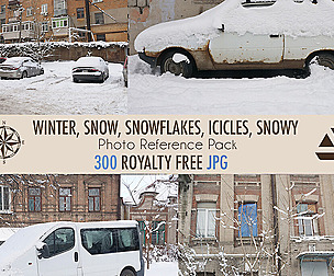 Winters, Snow, Cars, Trees, Snowflakes, icicles