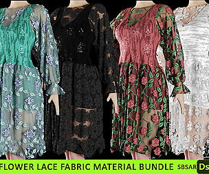 Flower Lace embroidery material bundle