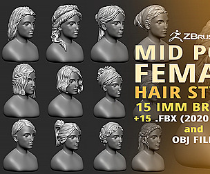 15 Female greek & roman statue hair IMM brush
