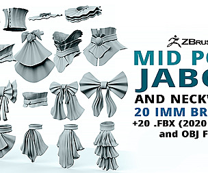 20 character jabot and neckwear midpoly IMM brush