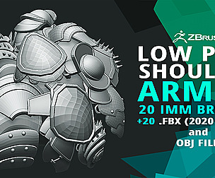 20 Low-poly medieval shoulder armor base mesh IMM