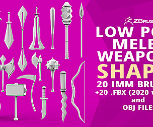 20 Low-poly medieval fantasy melee weapon IMM