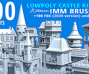 100 Low poly medieval castle kitbash IMM