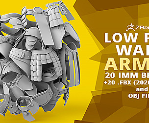 20 Low-poly medieval fantasy waist armor IMM brush