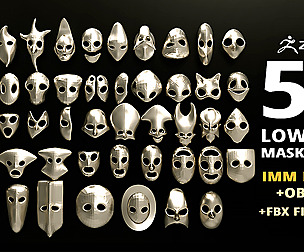 50 low poly mask shapes and base meshes IMM