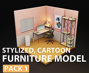 Low Poly  furniture model pack 1