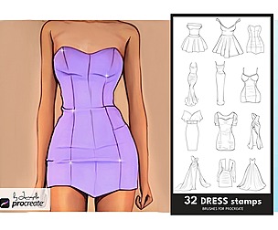 Dress Stamps Brushes Procreate