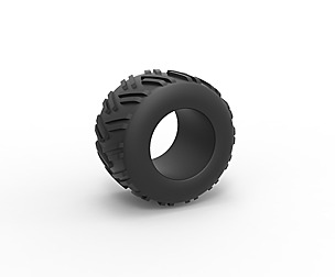 Old school pulling truck tire 3 Scale 1:25