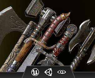 Melee Weapon Bundle - 5 Weapons with Textures
